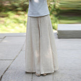 Women's Vintage Linen Wide Leg Culottes Pants