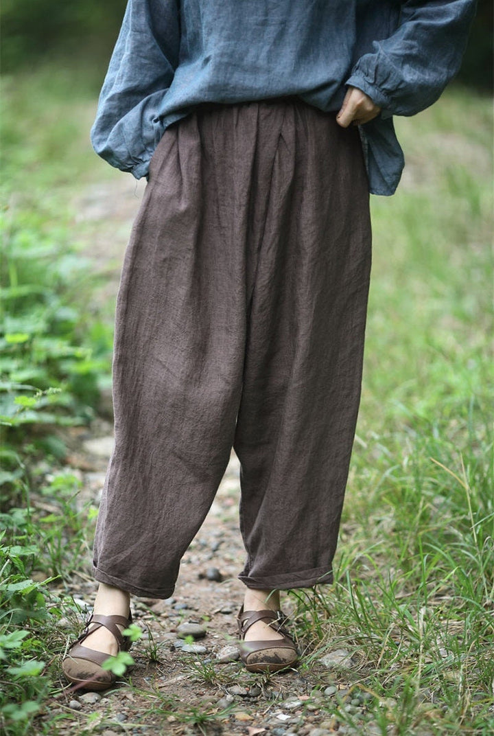 Women's Linen Wide Leg Pants with Pockets