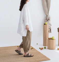 Women's Linen Shirt, Oversized Long Sleeve Tunic Top