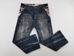 Japanese Brand Vintage Floral Motif Denim Jeans Size 37