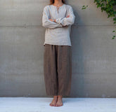 Women's Heavyweight Linen Pants, Year-Round Flax Linen Trousers