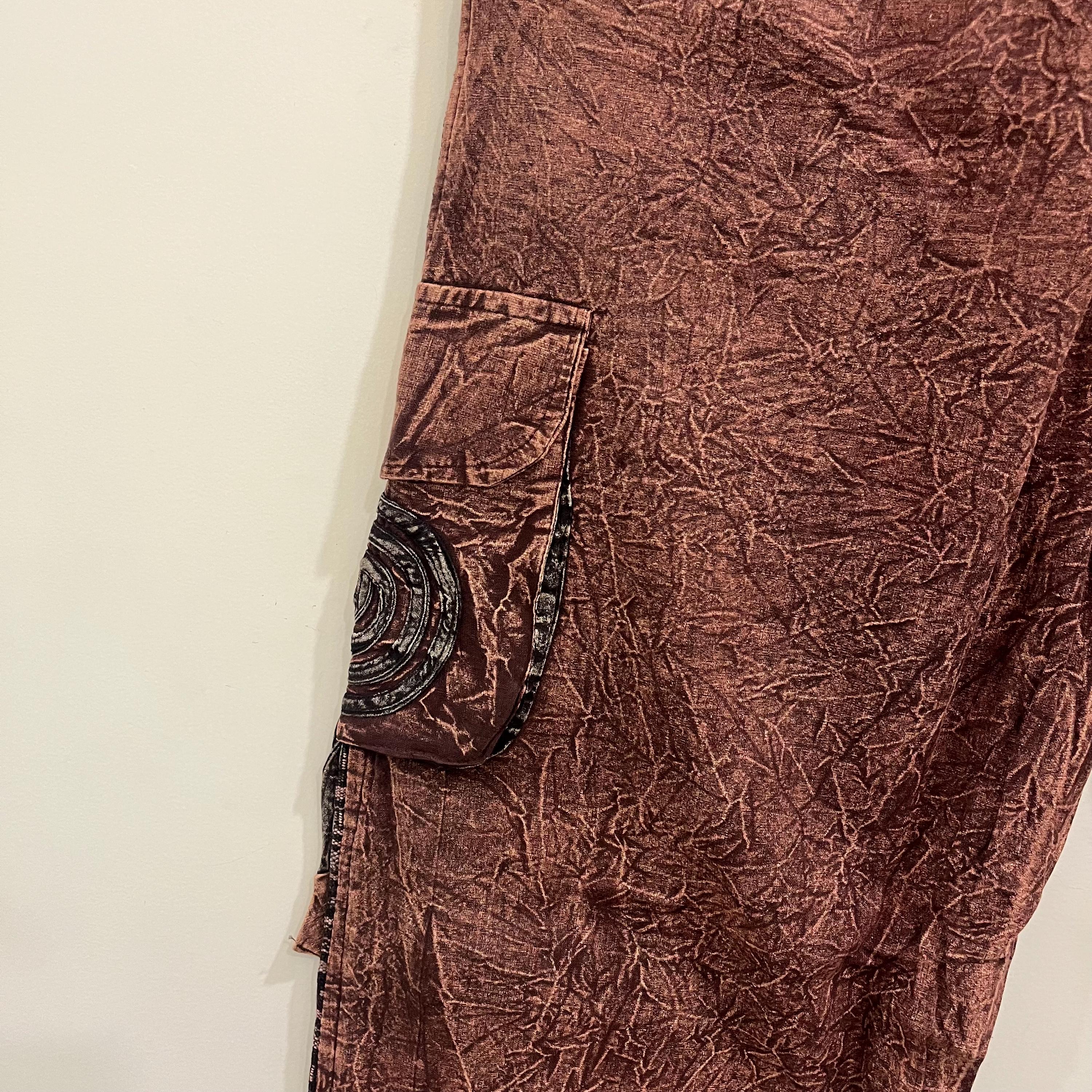 Boho Hippie Harem Pants, Stonewashed Cotton Baggy Trousers, Unisex Festival Yoga Pants, Bohemian Lounge Wear