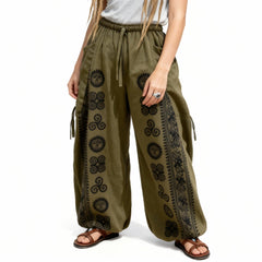 Harem Pants Men Women Yoga Baggy Lounge Pants with Adjustable Length
