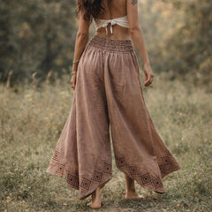 Boho Cotton Pants, Block Print Harem Pants, Flowy Trousers, Loose Fit Yoga Pants