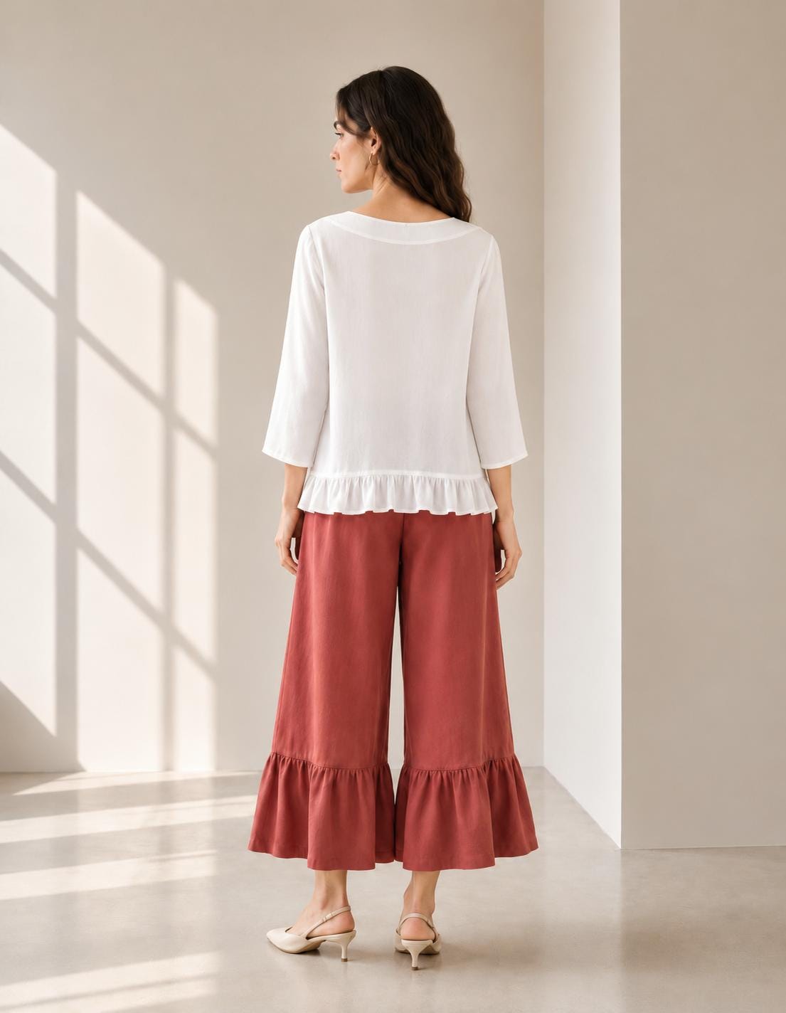 Loose Wide Leg Pants Plus Size Trousers Cotton Linen Pants with Pockets Casual Maxi Trousers Boho Cotton Linen Pants F479