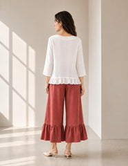 Loose Wide Leg Pants Plus Size Trousers Cotton Linen Pants with Pockets Casual Maxi Trousers Boho Cotton Linen Pants F479