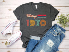 Retro Vintage Birthday Shirt, 1970 Vintage Shirt, 56th Birthday Gift