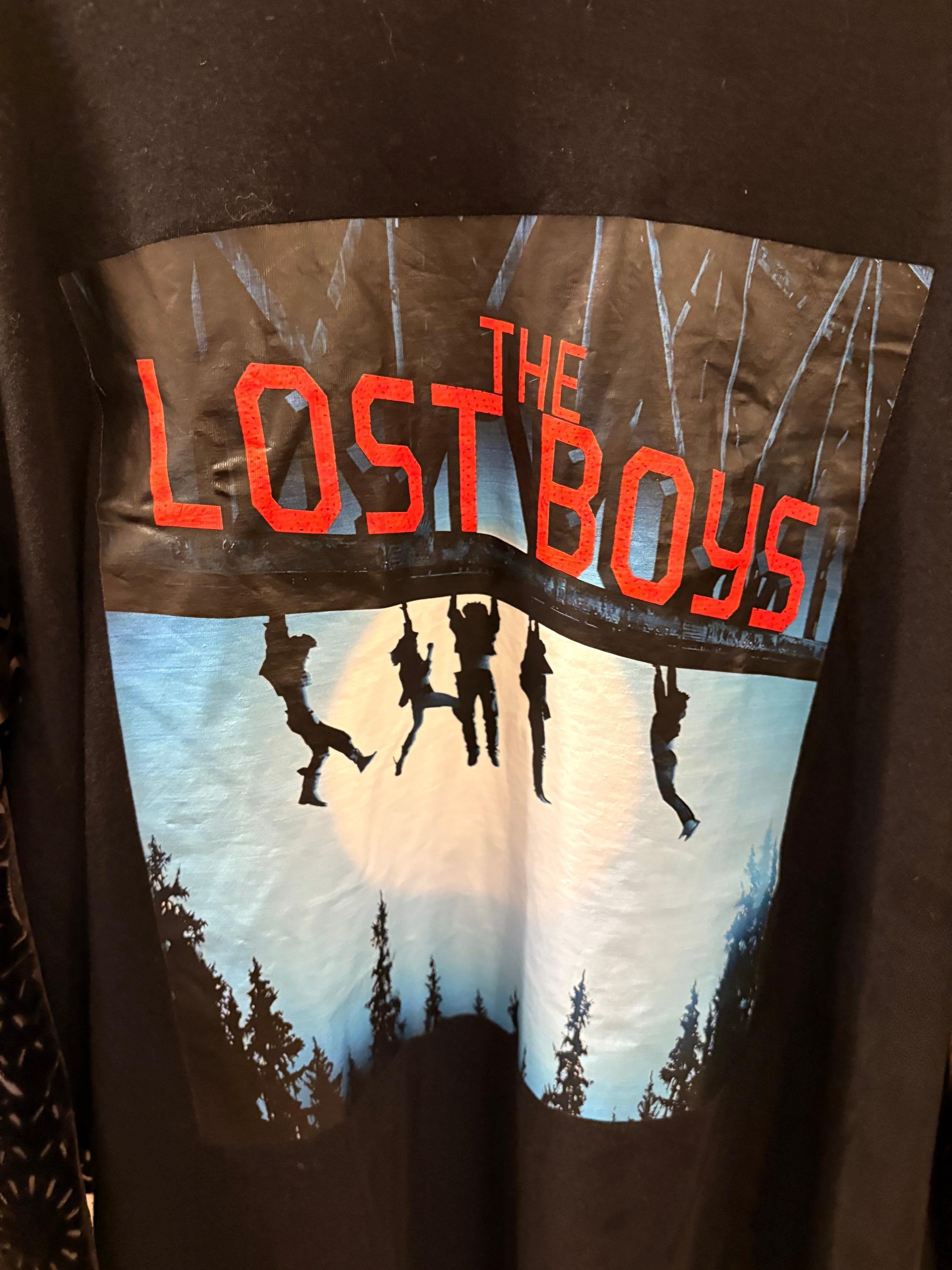 Vampires Graphic Tee with Velvet Burnout Sleeves
