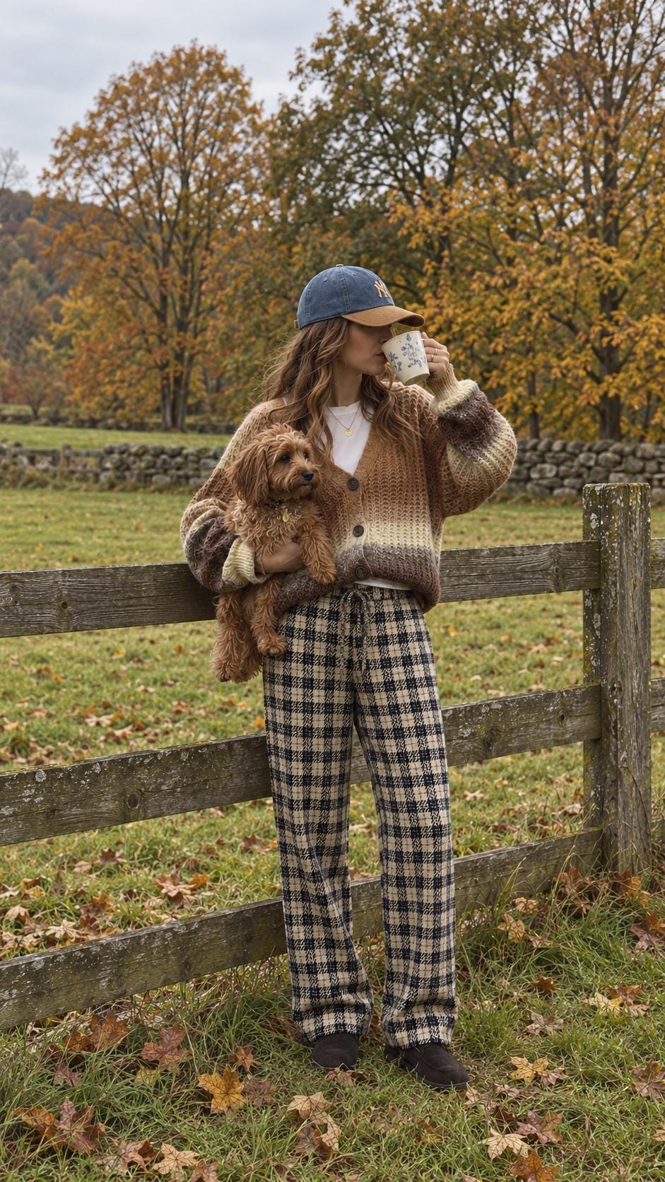 Plaid Wool Pants, Elastic Waist Wool Trousers, Relaxed Straight Leg Pants, Wool Blend Fall Winter Pants for Women