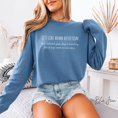 Comfort Colors Long Sleeve Scent Work Shirt, Funny Nosework Dog Trainer Gift, Q-Tip Detection Dog Tee, Fall Dog Mom Long Sleeve Shirt