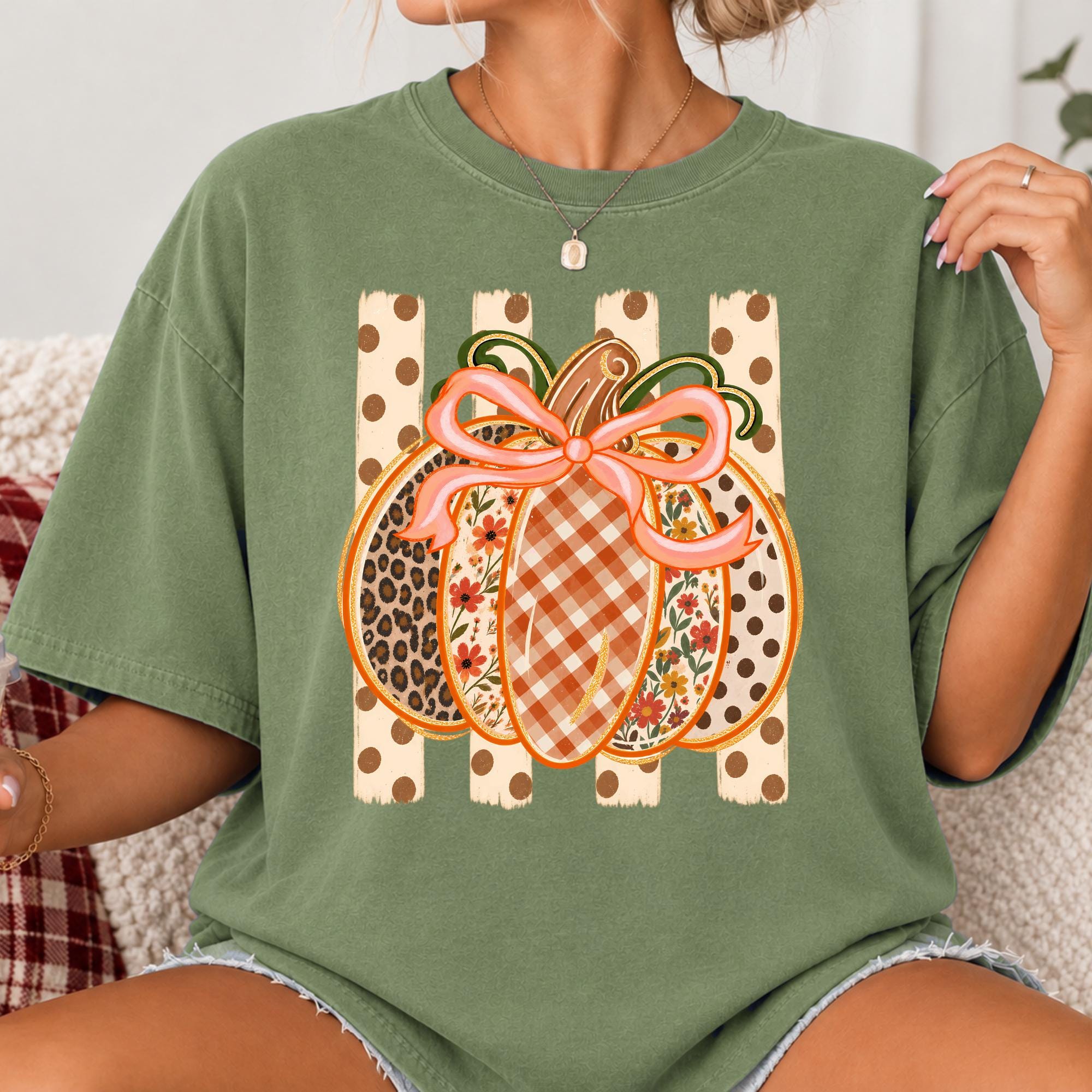 Patchwork Pumpkin Shirt, Comfort Colors Fall Tee, Preppy Pumpkin Shirt, Cute Autumn Shirt, Pumpkin Patch Tee, Thanksgiving Gift For Her