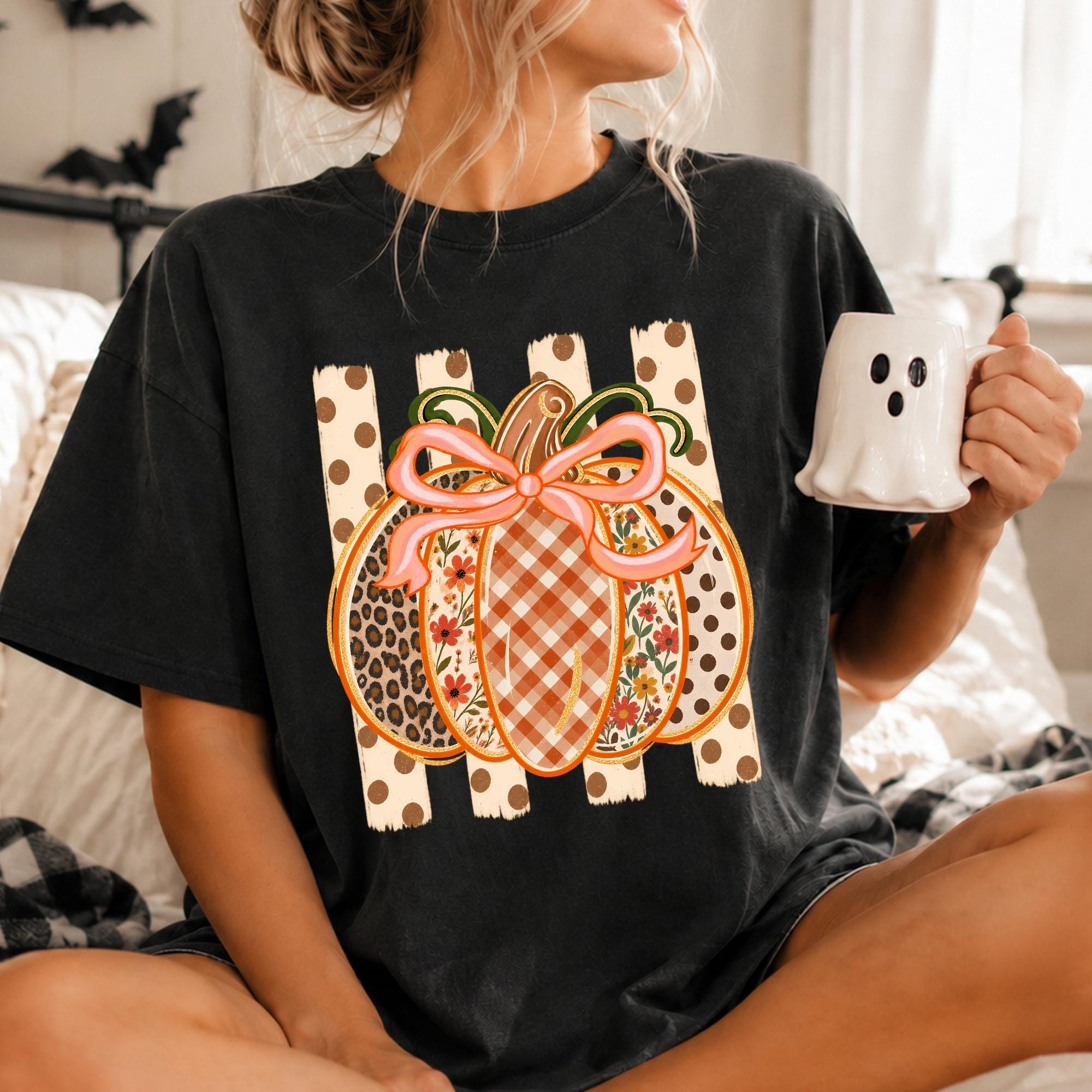Patchwork Pumpkin Shirt, Comfort Colors Fall Tee, Preppy Pumpkin Shirt, Cute Autumn Shirt, Pumpkin Patch Tee, Thanksgiving Gift For Her