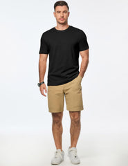 Mens T-Shirt Short Sleeve Muscle Textured Knit Crewneck Slim T Shirt Gym Workout Athletic Tee Shirts