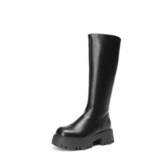 Platform Lug Sole Knee High Boots