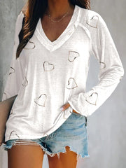 Women's Breast Cancer Print Long Sleeve Casual T-Shirt