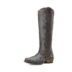 Women’S Knee-High Western Block Heel Boots