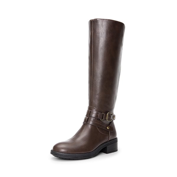 Women’S Wide-Calf Retro Knee-High Zipper Boots