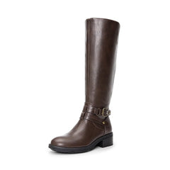 Women’S Wide-Calf Retro Knee-High Zipper Boots