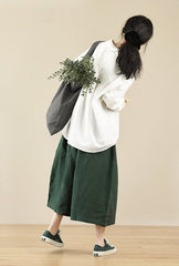 Summer Linen Pants, Wide Leg with Pockets, 100% Linen, Loose Plus Size, High Waist, Women's Clothing