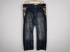 Japanese Brand Vintage Floral Motif Denim Jeans Size 37