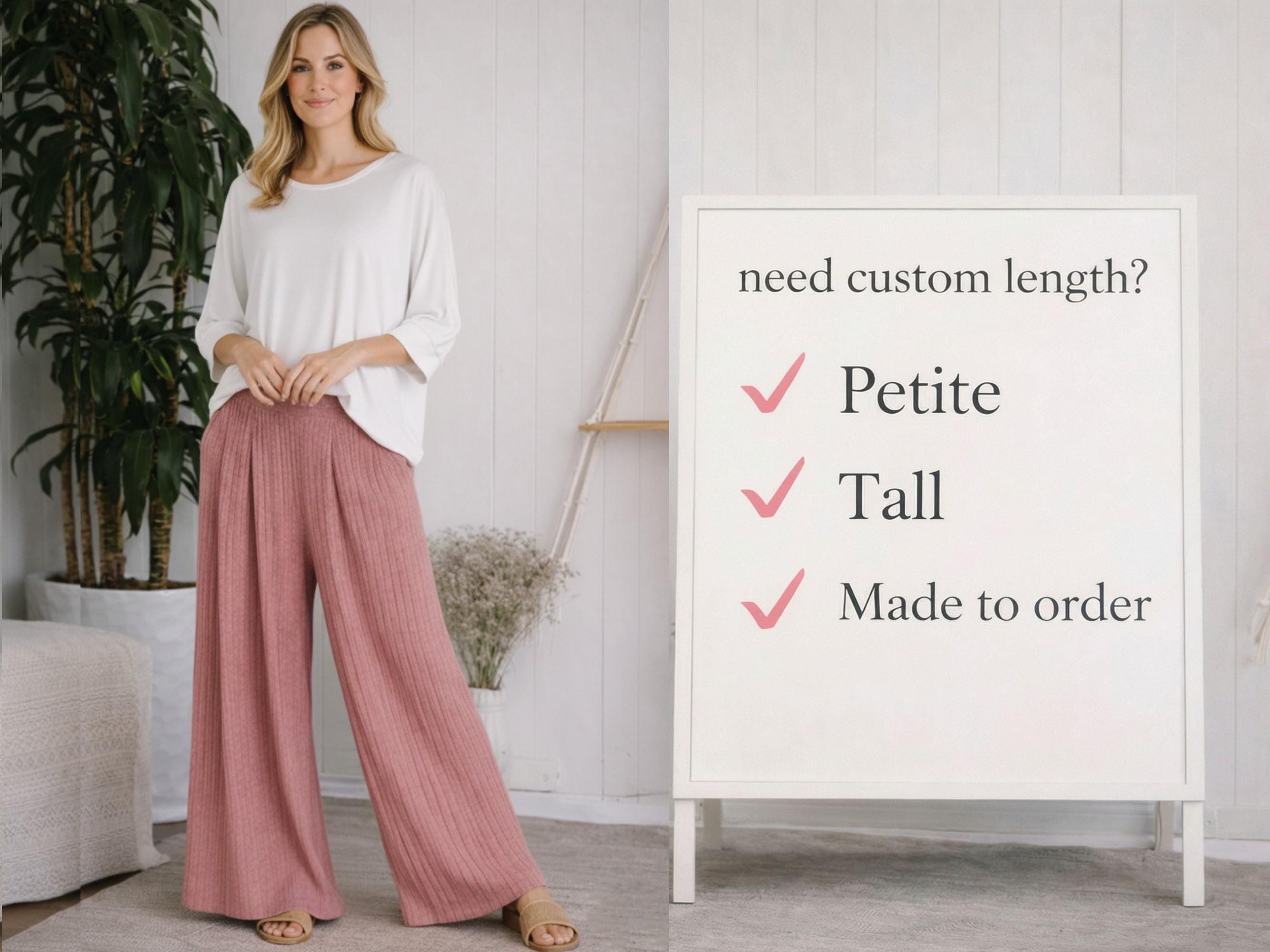 Pleated Wide Leg High Waist Pants - Custom Length