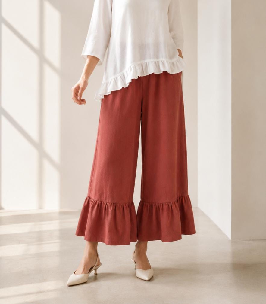 Loose Wide Leg Pants Plus Size Trousers Cotton Linen Pants with Pockets Casual Maxi Trousers Boho Cotton Linen Pants F479