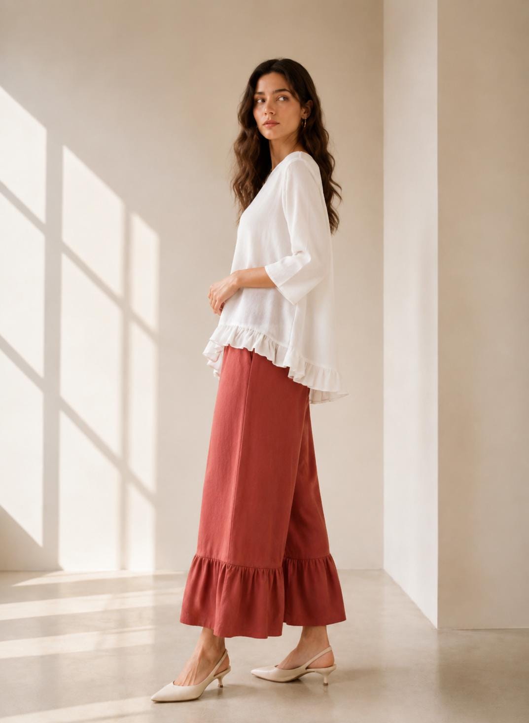Loose Wide Leg Pants Plus Size Trousers Cotton Linen Pants with Pockets Casual Maxi Trousers Boho Cotton Linen Pants F479