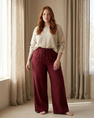 Relaxed Fit Linen Pants, Wide Leg Linen Pants for Women, Soft Summer Lounge, High Waisted Wide Leg Trousers