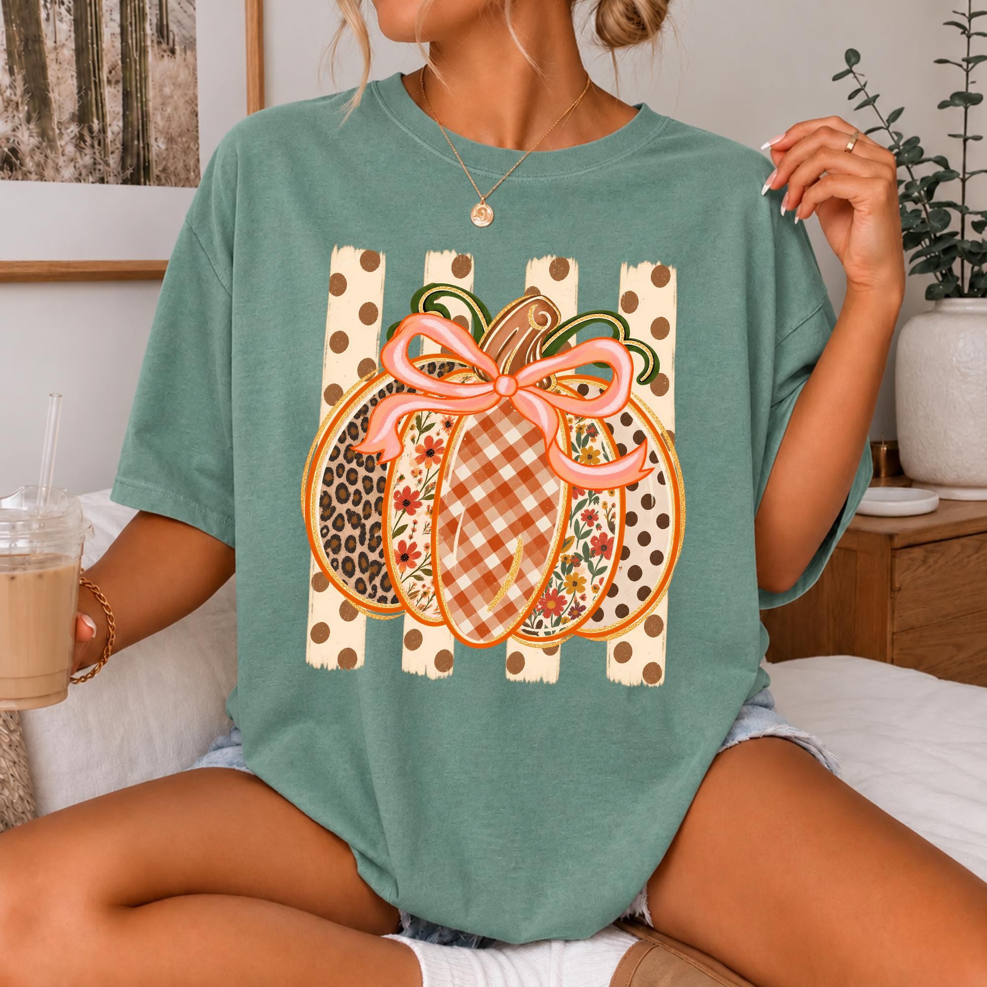 Patchwork Pumpkin Shirt, Comfort Colors Fall Tee, Preppy Pumpkin Shirt, Cute Autumn Shirt, Pumpkin Patch Tee, Thanksgiving Gift For Her