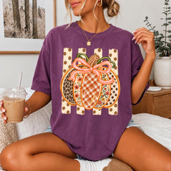 Patchwork Pumpkin Shirt, Comfort Colors Fall Tee, Preppy Pumpkin Shirt, Cute Autumn Shirt, Pumpkin Patch Tee, Thanksgiving Gift For Her
