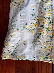 1970s White Sleeveless Top with Yellow Floral Design